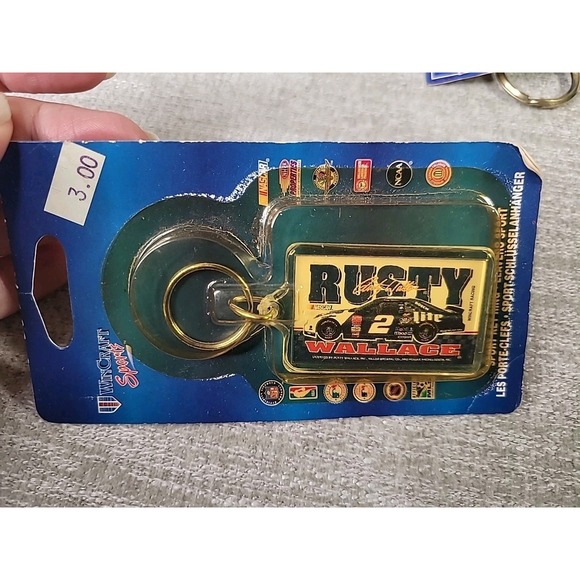 VTG Wincraft Nascar #2 Car Rusty Wallace Key Chains Shoe Laces Eyeglass Holder - Picture 5 of 8